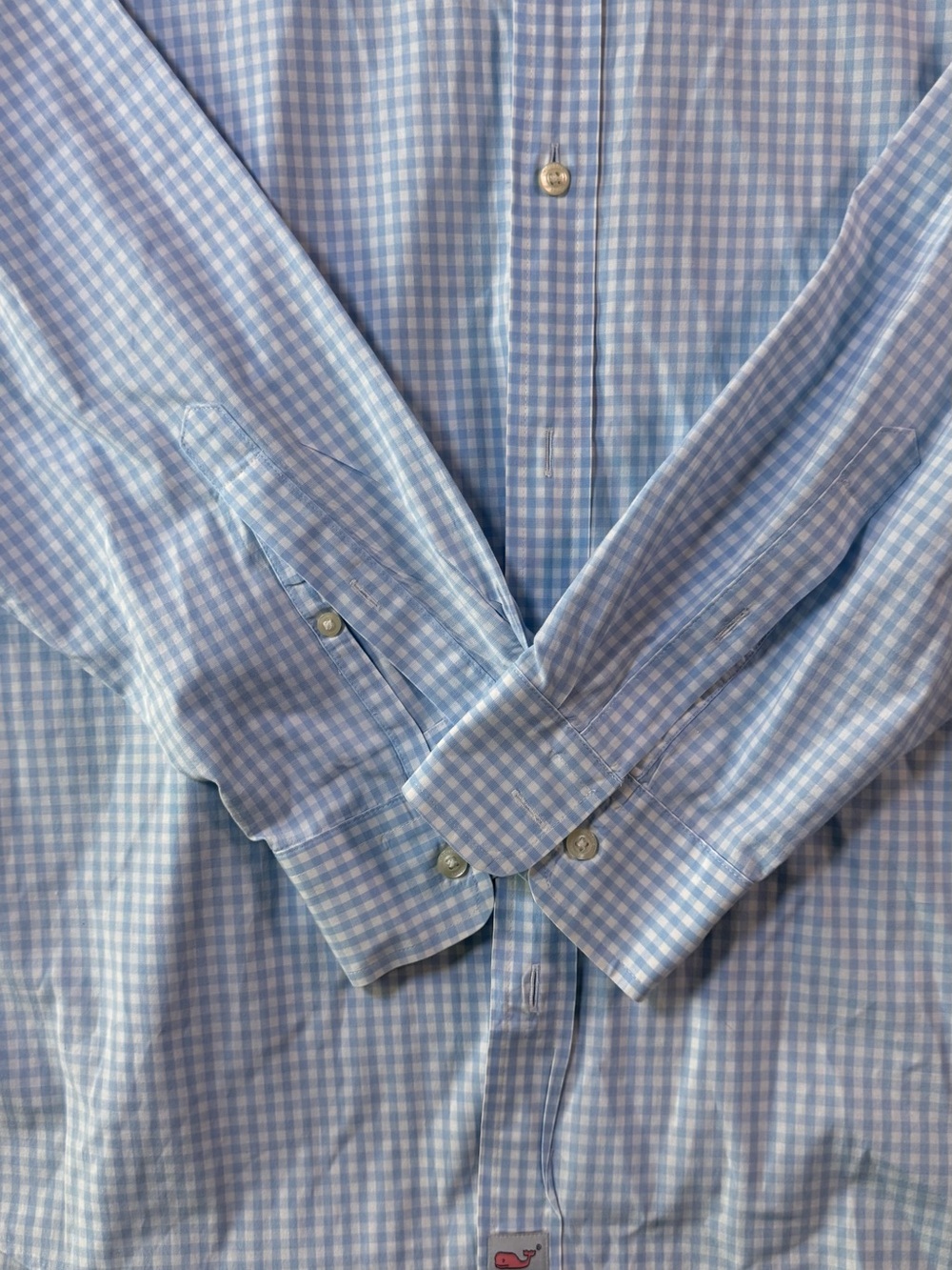 Vineyard Vines Houston FC Classic Fit Murray Blue Gingham Mens Button Down Shirt - Picture 6 of 7